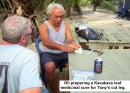 Commisioner Oli preparing kavakava leaves to heal Tony